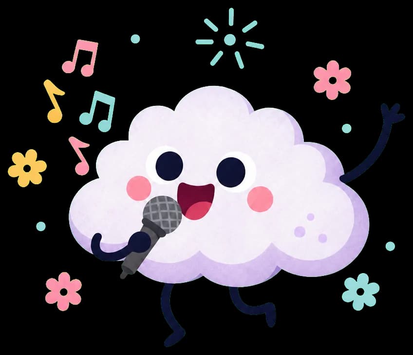 A cloud singing softly